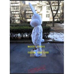 Fat Easter Rabbit Mascot Costume White Bunny