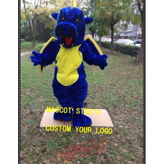 Blue Yellow Dragon Mascot Costume