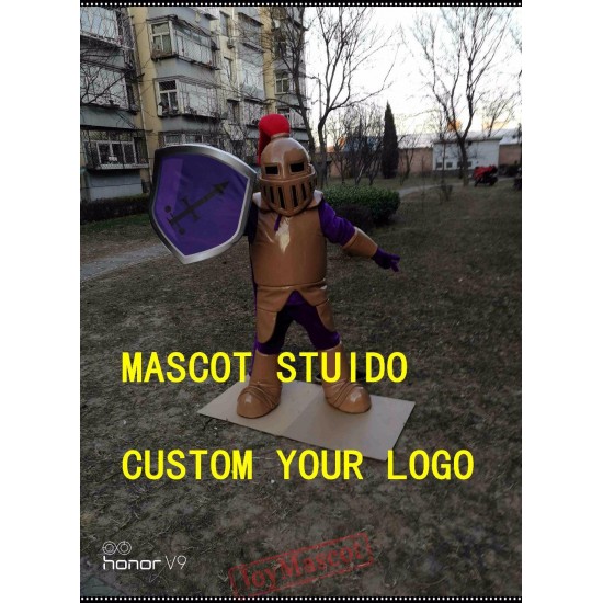 Copper Knight Mascot Costume Spartan Trojan Costume