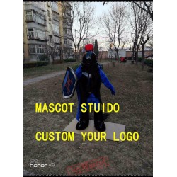 Black Knight Mascot Costume Spartan Trojan Costume