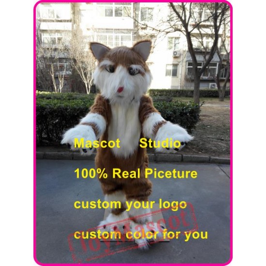 Brown Cat Mascot Costume Plush Cat
