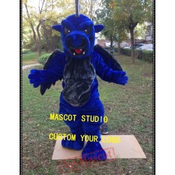 Blue Grey Dragon Mascot Costume